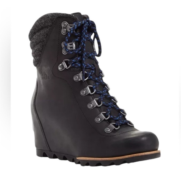 Sorel Conquest Wedge Waterproof black Boot 8.5 EUC - Picture 1 of 9